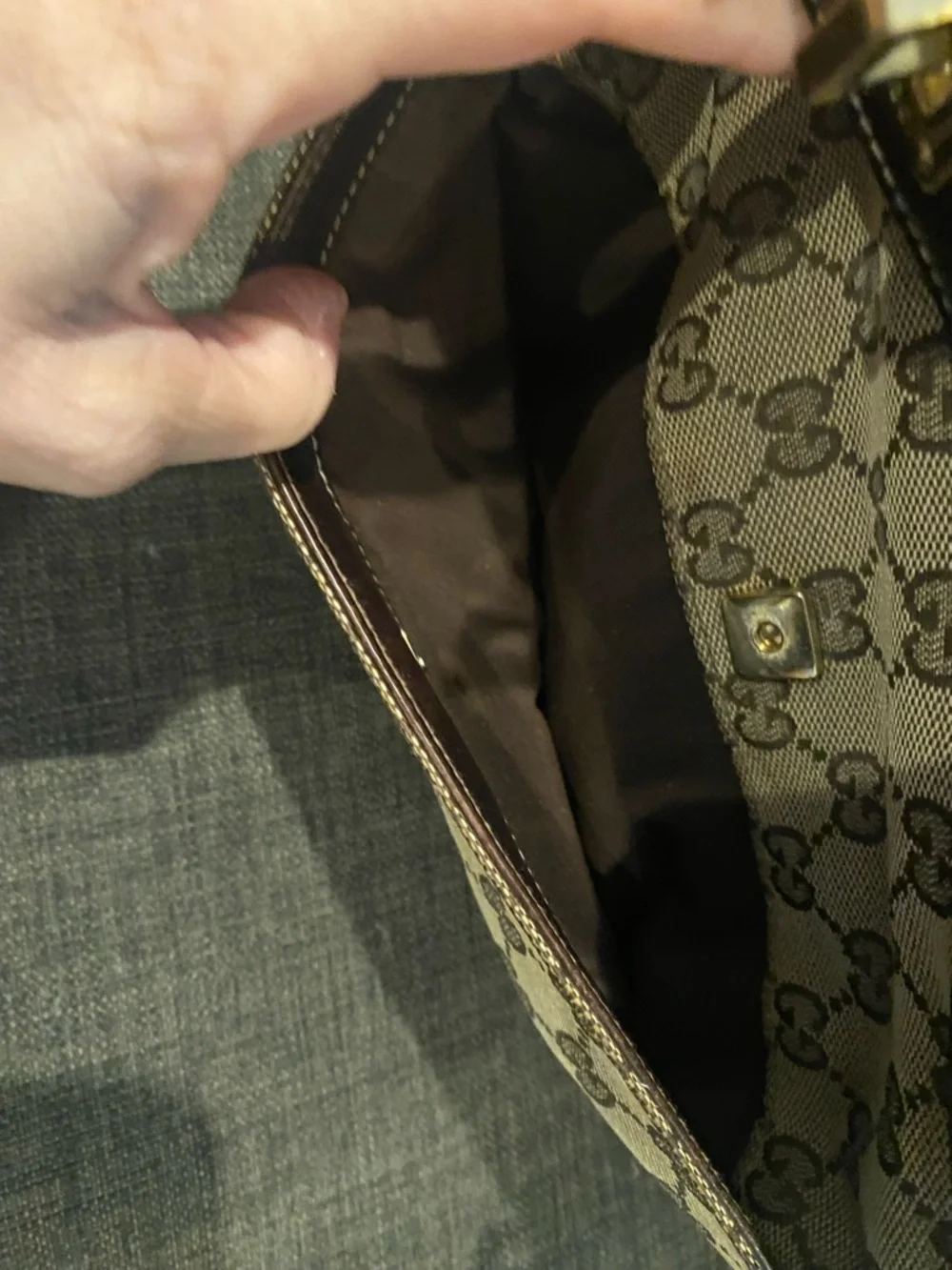 Gucci Beige GG Canvas Tote w/ Brown Leather & Gold Horsebit Hardware. Classic ❤️ - Picture 8 of 12
